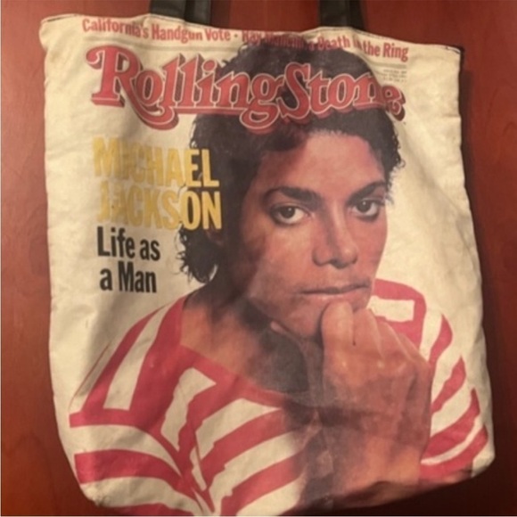 Vintage Rolling Stone Michael Jackson "Life As A Man" Cover Tote Bag Pop Rock - Picture 3 of 6